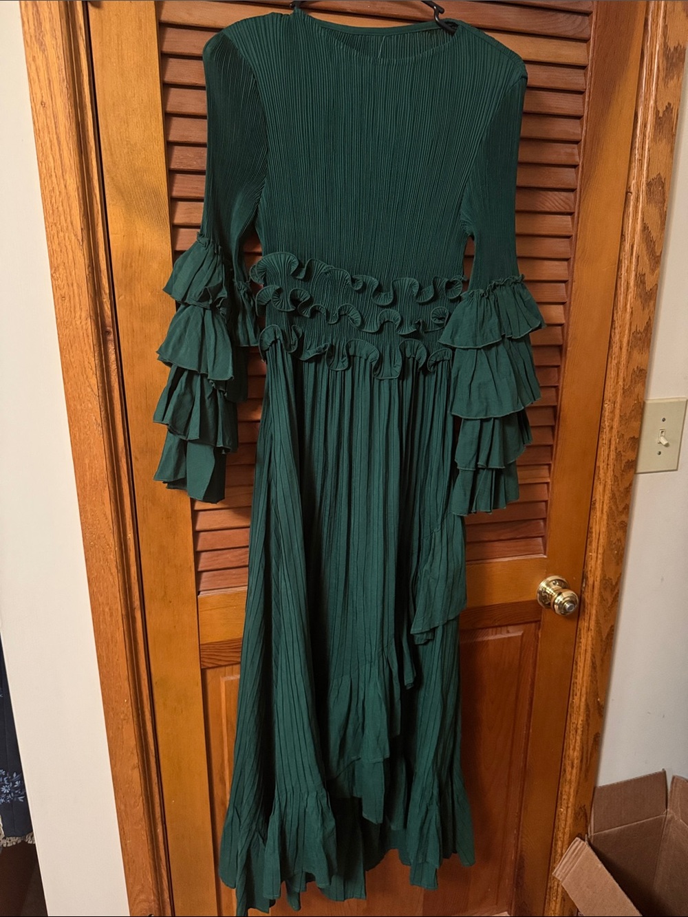 Women’s Green Ruffle Long Dress